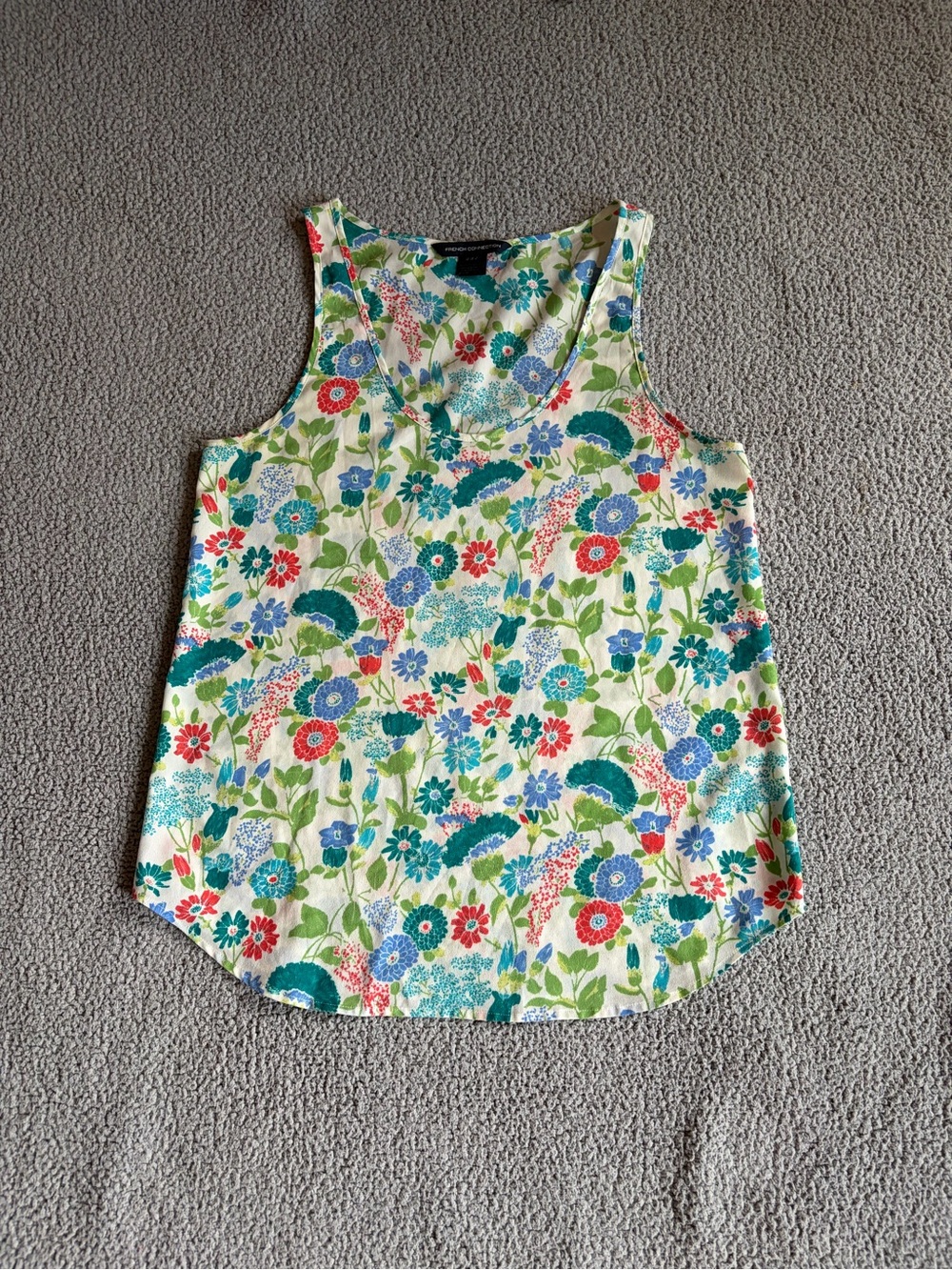 Really Sweet & Lightweight French Connection Tank Top (Blue/Green/Red/Cream)